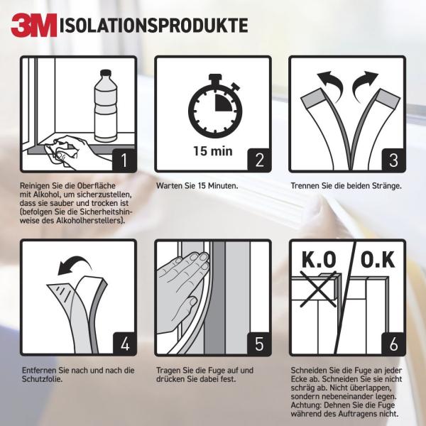 3M™ Klassische Isolierdichtung Mittelgroße Lücke, Braun, 6M