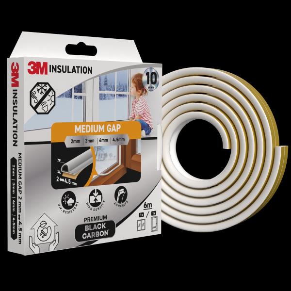 3M™ Premium Isolierdichtung Mittelgroße Lücke, Weiß, 6M