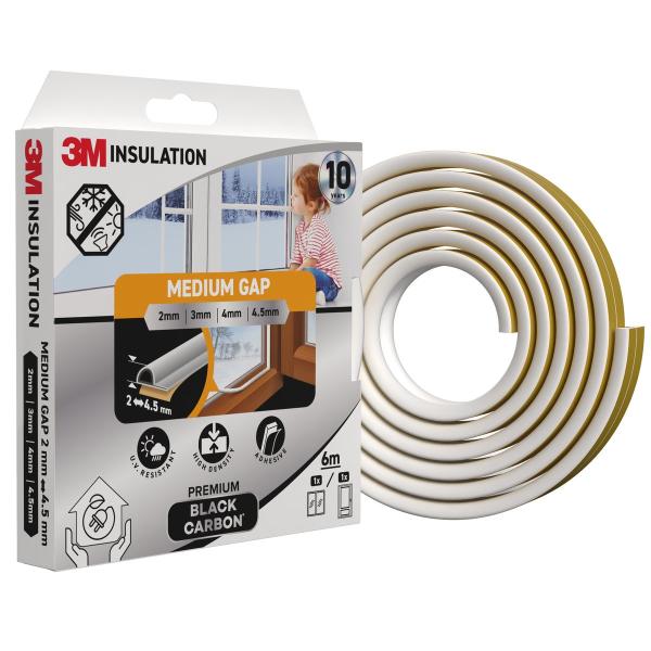 3M™ Premium Isolierdichtung Mittelgroße Lücke, Weiß, 6M