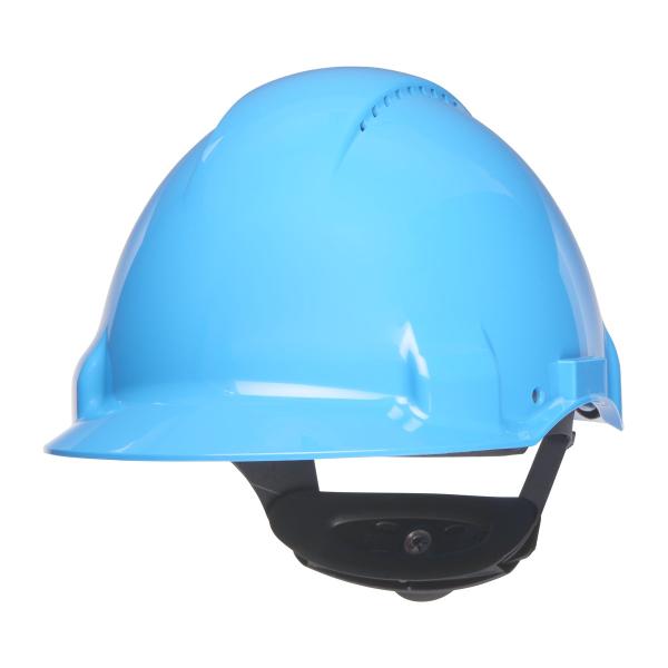 3M™ Schutzhelm, Uvicator, Ratschenverschluss, belüftet, Kunststoffschweißband, Blau, G3000NUV-BB
