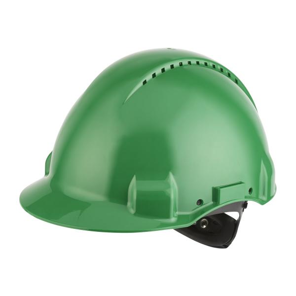 3M™ Schutzhelm, Uvicator, Ratschenverschluss, belüftet, Kunststoffschweißband, Grün, G3000NUV-GP