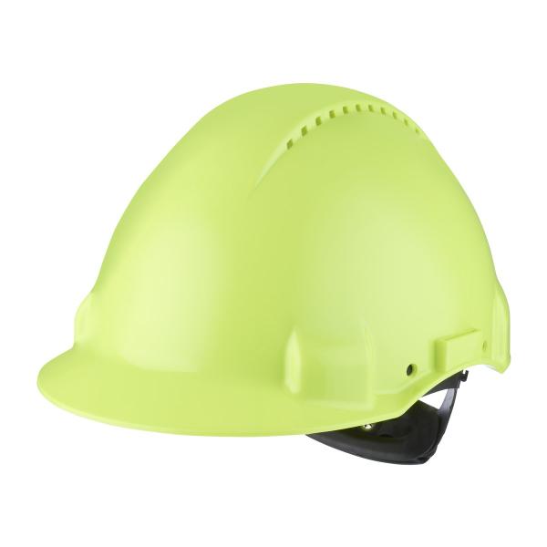 3M™ Schutzhelm, Uvicator, Ratschenverschluss, belüftet, Kunststoffschweißband, Warnfarbe, G3000NUV-GB