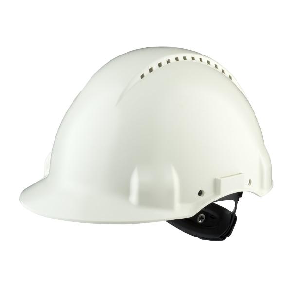 3M™ Schutzhelm, Uvicator, Ratschenverschluss, belüftet, Kunststoffschweißband, Weiß, G3000NUV-VI