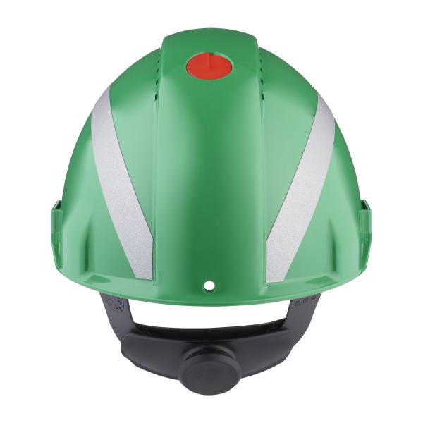 3M™ Schutzhelm, Uvicator, Ratschenverschluss, belüftet, reflektierend, Kunststoffschweißband, Grün, G3000NUV-R-GP