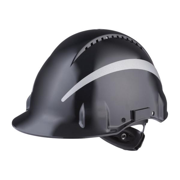 3M™ Schutzhelm, Uvicator, Ratschenverschluss, belüftet, reflektierend, Kunststoffschweißband, Schwarz, G3000NUV-R-SV