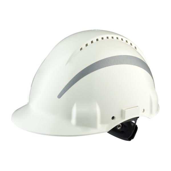 3M™ Schutzhelm, Uvicator, Ratschenverschluss, belüftet, reflektierend, Kunststoffschweißband, Weiß, G3000NUV-R-VI