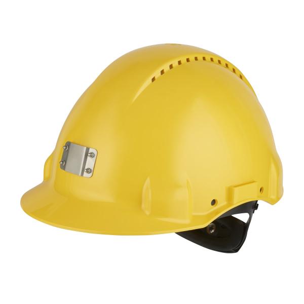 3M™ Schutzhelm, Uvicator, Ratschenverschluss, Belüftung, Kunststoffschweißband, Lampenhalterung, Gelb, G3000NUV-10-GU