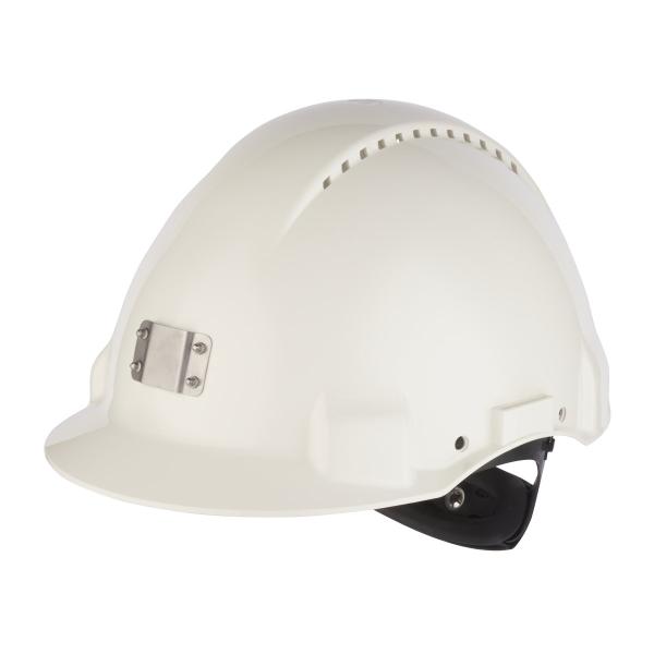 3M™ Schutzhelm, Uvicator, Ratschenverschluss, Belüftung, Kunststoffschweißband, Lampenhalterung, Weiß, G3000NUV-10-VI