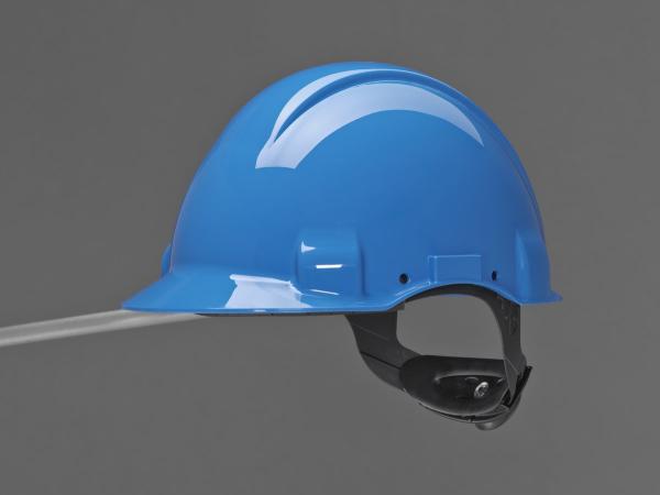 3M™ Schutzhelm, Uvicator, Ratschenverschluss, nicht belüftet, dielektrisch 440 V, Kunststoffschweißband, Blau, G3001NUV-BB