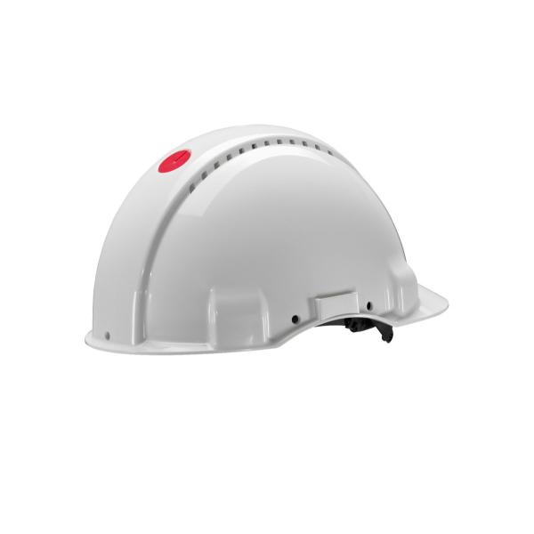 3M™ Schutzhelm, Uvicator, Ratschenverschluss, nicht belüftet, dielektrisch 440 V, Kunststoffschweißband, Weiß, G3001NUV-VI