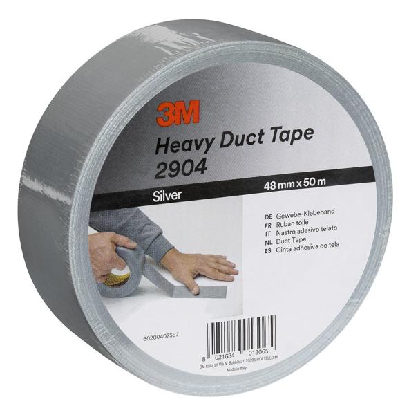 3M™ Schwerlast-Gewebeklebeband 2904, Silber, 48 mm x 50 m, 0.19 mm