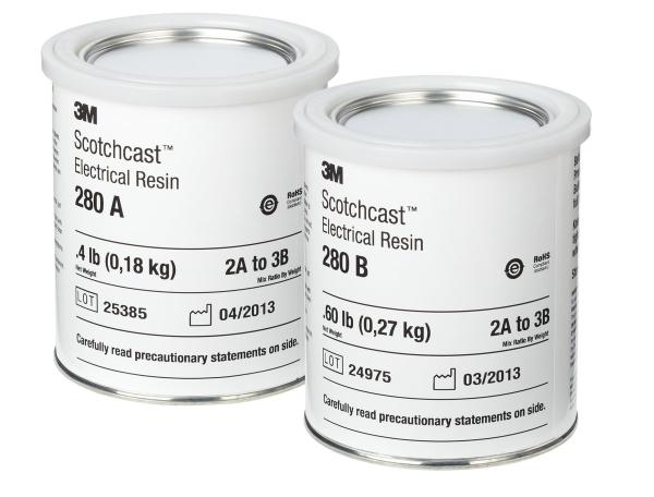 3M™ Scotchcast™ 280 Epoxid-Flüssigharz, Gelblich Transparent, Teil A+B, 0,45 kg
