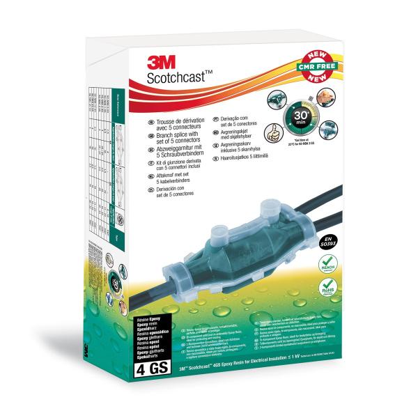3M™ Scotchcast™ 92-NBB 2 GS Gießharz-Abzweiggarnitur, Y-Form, 0,6/1 kV, 4x 4 - 35, 5x 2,5 - 25 / 4x 4 - 25, 5x 2,5 - 25 mm²