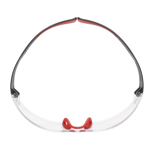 3M™ SecureFit™ 400 Schutzbrille, rot/graue Bügel, Scotchgard™ Anti-Fog-/Antikratz-Beschichtung (K&N), transparente Scheibe, SF401SGAF-RED-EU