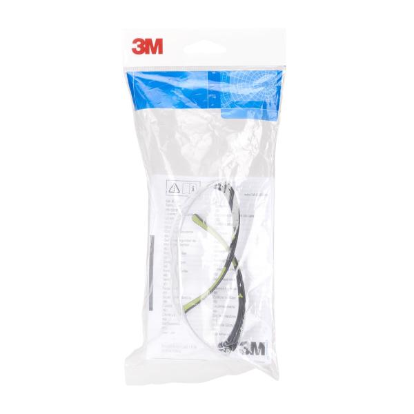 3M™ SecureFit™ 400 Schutzbrille, schwarz/grüne Bügel, Antikratz-/Anti-Fog-Beschichtung, transparente Scheibe, SF401AS/AF-EU