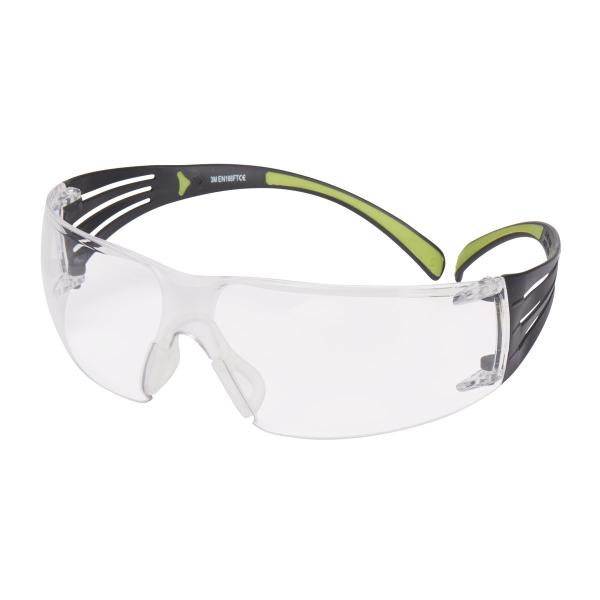 3M™ SecureFit™ 400 Schutzbrille, schwarz/grüne Bügel, Antikratz-/Anti-Fog-Beschichtung, transparente Scheibe, SF401AS/AF-EU