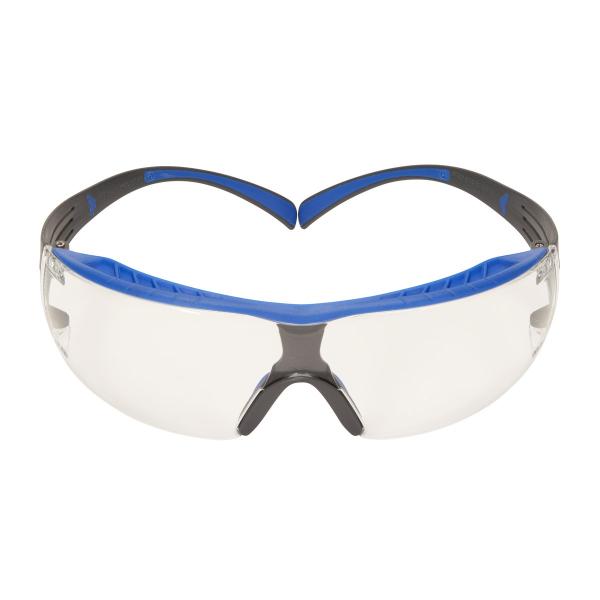 3M™ SecureFit™ 400X Schutzbrille, blau/graue Bügel, Scotchgard™ Anti-Fog-/Antikratz-Beschichtung (K&N), transparente Scheibe, SF401XSGAF-BLU-EU, 20 pro Packung
