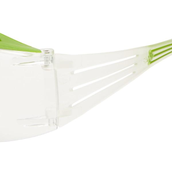 3M™ SecureFit™ 400X Schutzbrille, grün/transparente Bügel, Scotchgard™ Anti-Fog-/Antikratz-Beschichtung (K&N), transparente Scheibe, SF401XSGAF-GRN-EU, 20 pro Packung
