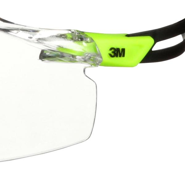 3M™ SecureFit™ 500 Schutzbrille, grüne Bügel, Scotchgard™ Anti-Fog-/Antikratz-Beschichtung (K&N), transparente Scheibe, SF501SGAF-GRN-EU, 20 pro Packung