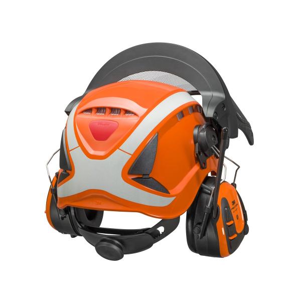 3M™ SecureFit™ X5500 Kombination für die Forstwirtschaft, X5500 Schutzhelm , X4 Kapselgehörschutz, FH1 und 5J Netzvisier, X5507VX4FH15J-CE
