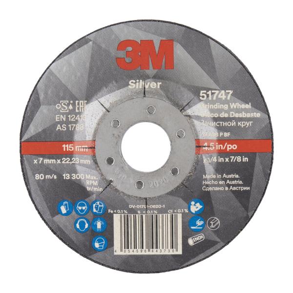 3M™ Silver Schruppscheibe, T27, 115 mm x 7 mm x 22 mm