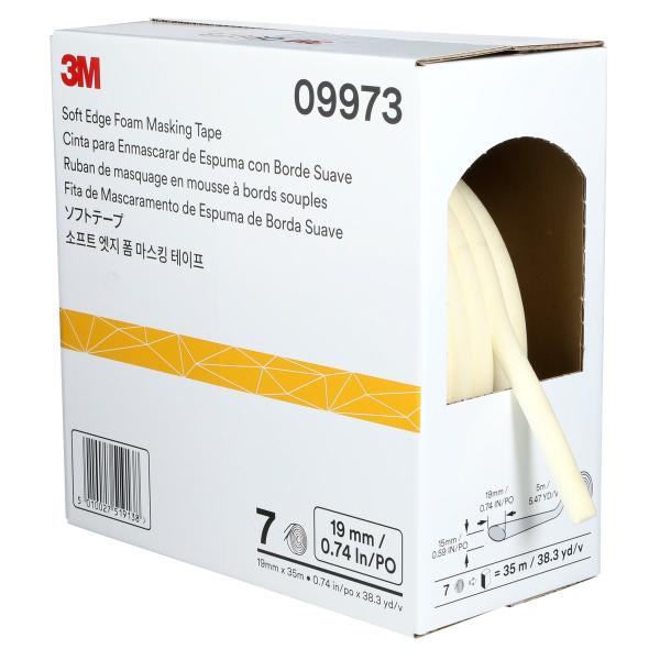 3M™ Soft Edge Foam Abdeckband, Weiß, 19 mm x 35 m, 09973