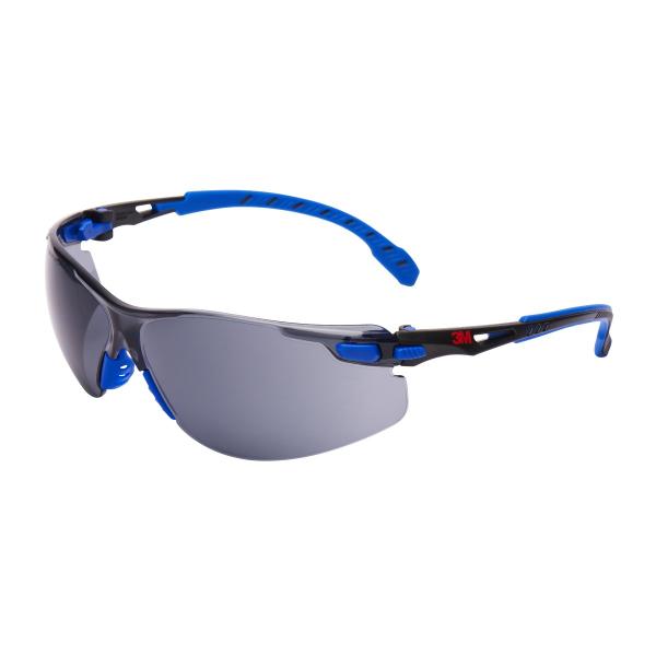 3M™ Solus™ 1000 Schutzbrille, blau/schwarze Bügel, Scotchgard™ Anti-Fog-/Antikratz-Beschichtung (K&N), graue Scheibe, S1102SGAF-EU, 20 pro Packung