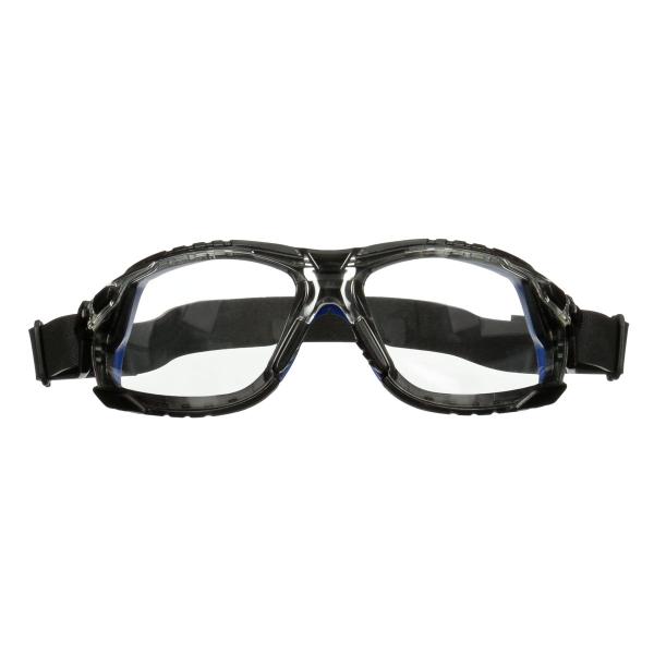 3M™ Solus™ 1000 Schutzbrille, blau/schwarze Bügel, Scotchgard™ Anti-Fog-/Antikratz-Beschichtung (K&N), transparente Scheibe, mit TPE-Rahmen und Neoprenkopfband, S1101NSGAF-TSKT-EU, 20 pro Packung