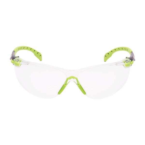 3M™ Solus™ 1000 Schutzbrille, grün/schwarze Bügel, Scotchgard™ Anti-Fog-/Antikratz-Beschichtung (K&N), transparente Scheibe, S1201SGAF-EU, 20 pro Packung