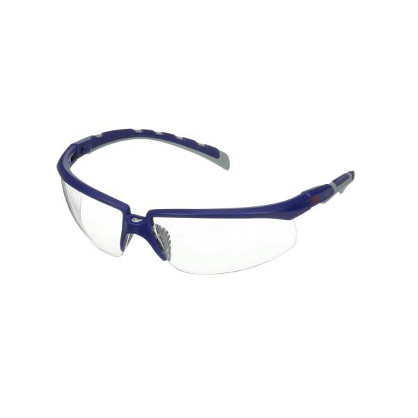 3M™ Solus™ 2000 Schutzbrille, S2001ASP-BLU, blau/graue Bügel, transparente Antikratz-Scheibe +, 20 pro Packung