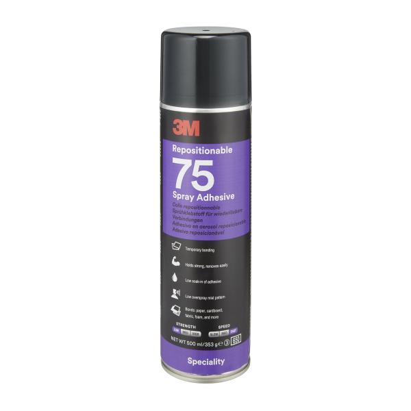 3M™ Sprühklebstoff auf Basis Synthetischer Elastomere Repositionable 75, Transparent, 500 ml