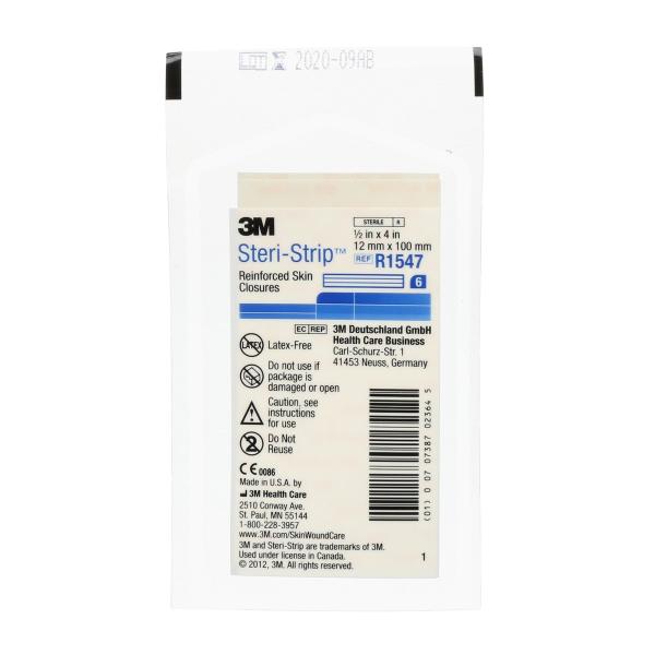 3M™ Steri-Strip™ Wundverschlussstreifen, R1547, 12 mm x 100 mm, 50 x 6 Streifen/Packung