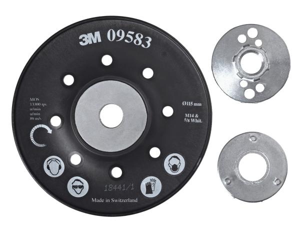 3M™ Stützteller für Fiberscheiben, gerippt, schwarz, 115 mm