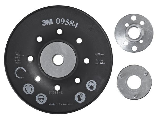 3M™ Stützteller für Fiberscheiben, gerippt, schwarz, 125 mm