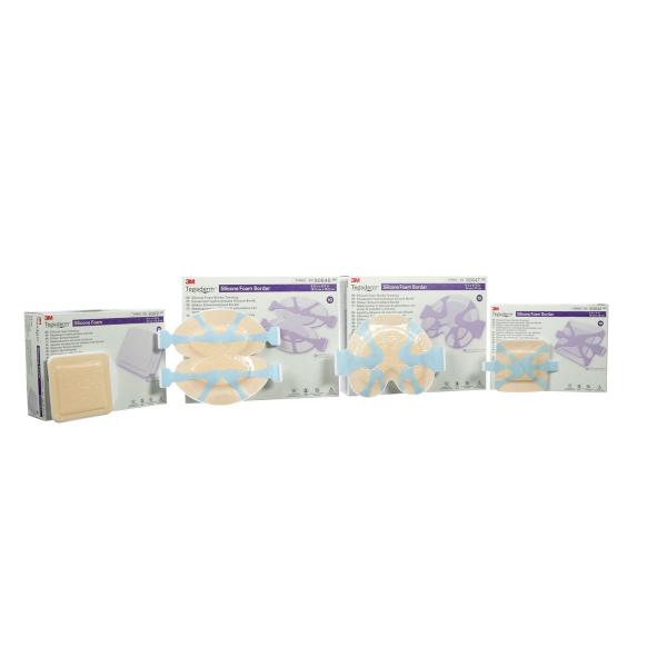 3M™ Tegaderm™ Silikon-Schaumverband, 90642, 15 cm x 15 cm, 10 / Packung, quadratisch mit Haftrand