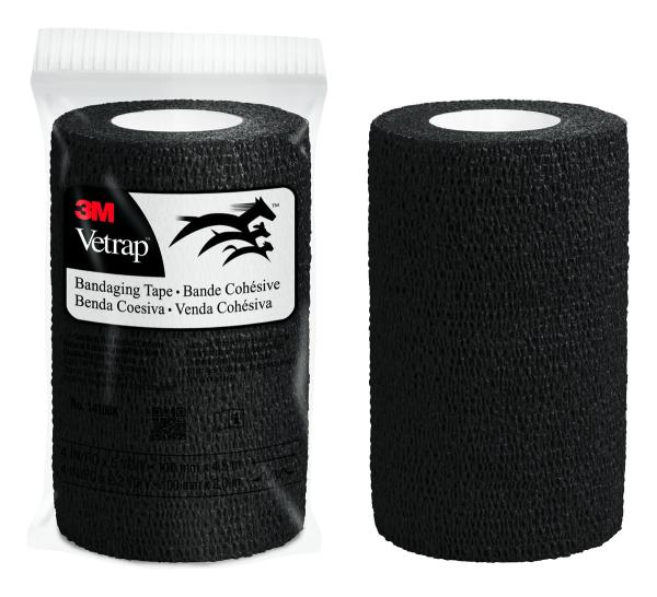 3M™ Vetrap™ Tierbandage selbstklebend, Schwarz, 10cm x 4.5m 18 Rls./Box