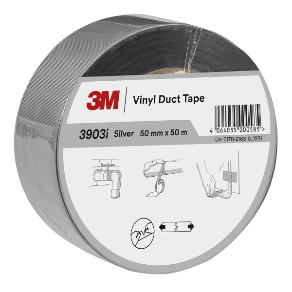 3M™ Vinyl-Klebeband 3903i, Silber, 50 mm x 50 m, 0.19 mm