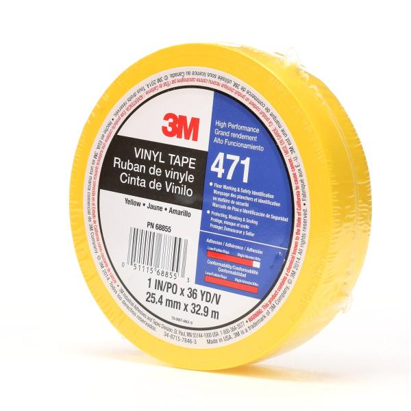 3M™ Weich-PVC-Klebeband 471, Gelb, 25 mm x 33 m, 0.14 mm, einzelverpackt