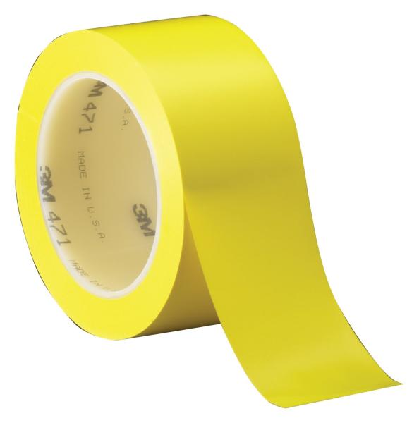3M™ Weich-PVC-Klebeband 471, Gelb, 50 mm x 33 m, 0.14 mm, einzelverpackt
