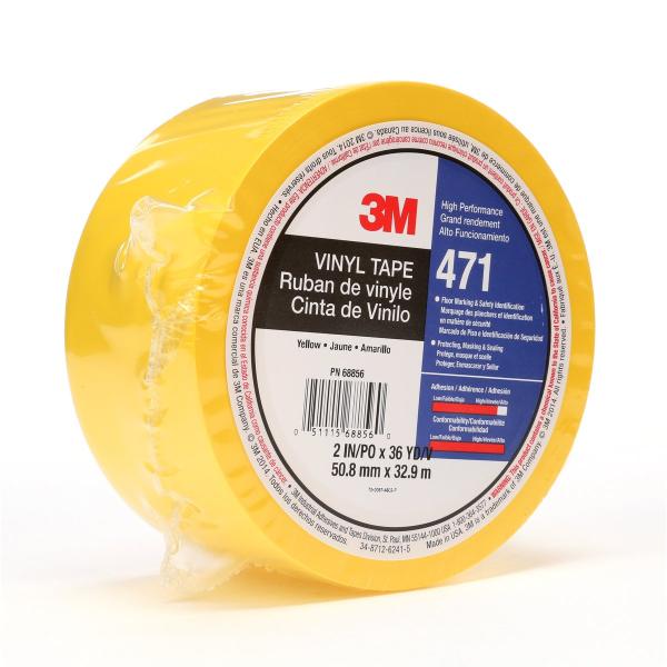 3M™ Weich-PVC-Klebeband 471, Gelb, 50 mm x 33 m, 0.14 mm, einzelverpackt