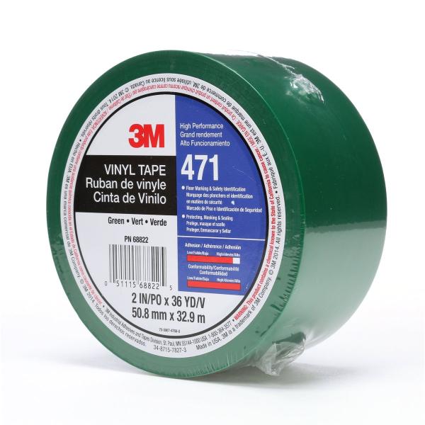 3M™ Weich-PVC-Klebeband 471, Grün, 50 mm x 33 m, 0.14 mm, einzelverpackt