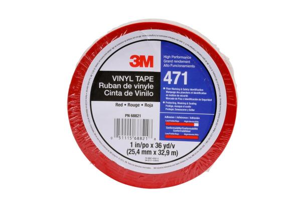 3M™ Weich-PVC-Klebeband 471, Rot, 25.4 mm x 32.91 m