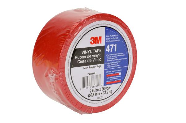 3M™ Weich-PVC-Klebeband 471, Rot, 50 mm x 33 m, 0.14 mm, einzelverpackt