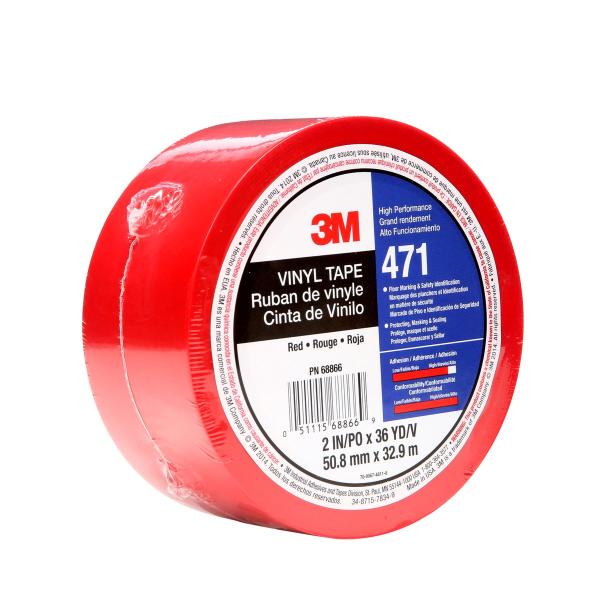 3M™ Weich-PVC-Klebeband 471, Rot, 50 mm x 33 m, 0.14 mm, einzelverpackt