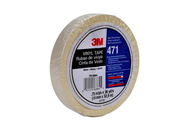 3M™ Weich-PVC-Klebeband 471, Weiß, 50 mm x 33 m, 0.14 mm, Einzelverpackt