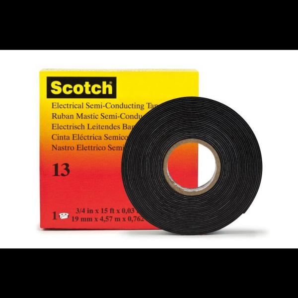 Scotch® 13 Ethylen-Propylen-Kautschuk-Band, selbstverschweißend, leitend, Schwarz, 19 mm x 4,5 m, 0,76 mm