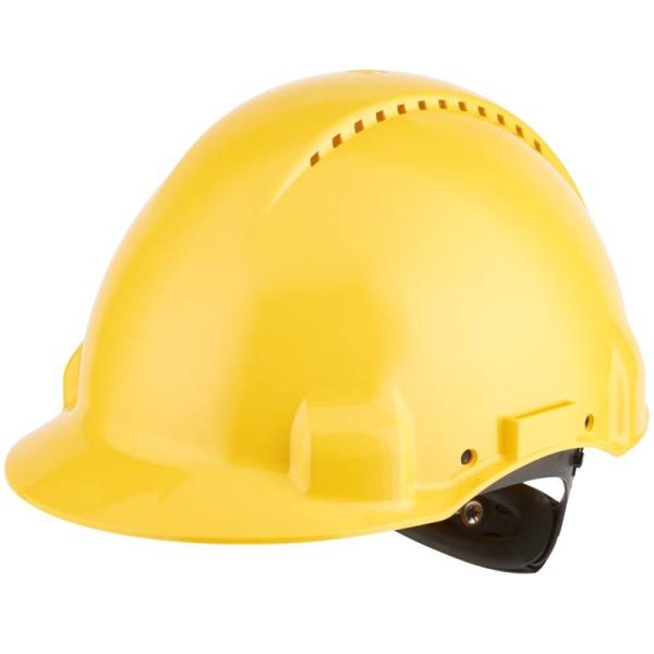 3M™ Schutzhelm, Uvicator, Ratschenverschluss, belüftet, Kunststoffschweißband, Gelb, G3000NUV-GU