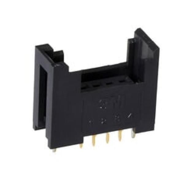 3M™ 37204-62A3-004 PL, Mini Clamp II, Buchsenstecker für die Leiterplattenmontage, 180° gerade, 04-polig, 372 Serie, 0,20 µm Au, Schwarz