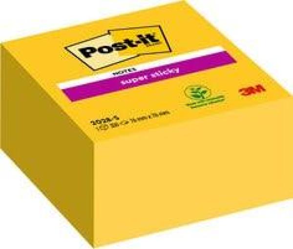 Post-it® Super Sticky Notes Würfel, Gelb, 76 mm x 76 mm, 350 Blatt/Block, 1 Block/Packung, 100% PEFC SGSCH-PEFC-COC-110078