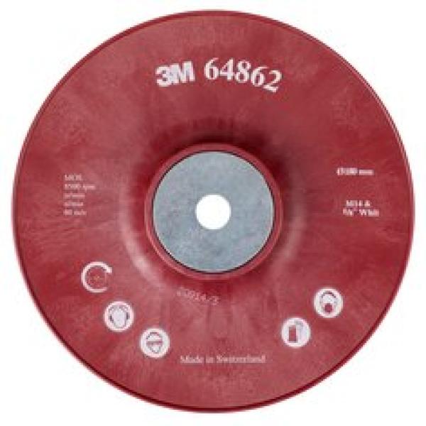 3M™ Hochleistungsstützteller gerippt, rot, 180 mm, M14, gerippt, sehr hart